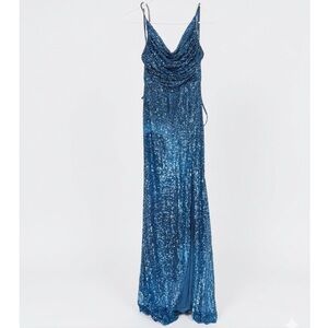 Blue Sequin Prom Dress by Oh Hello, size small